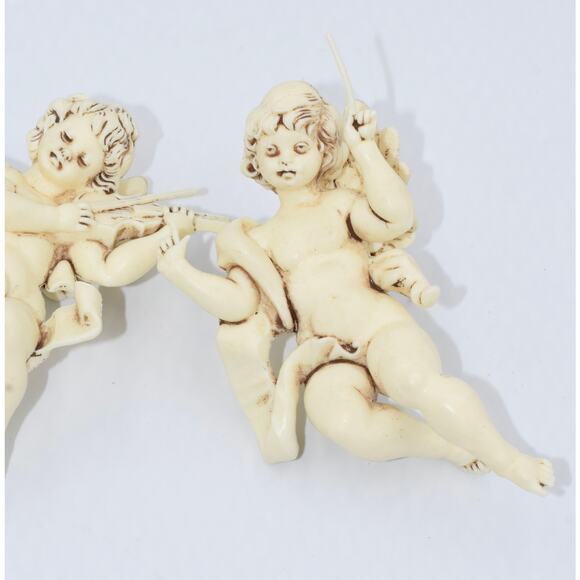 Vintage Fontanini Italy Angel Cherub Hanging Christmas Ornaments Set #4 - Picture 4 of 7